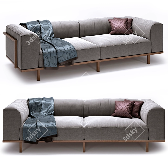 Contemporary Comfort: Okha Big Easy Sofa 3D model image 5