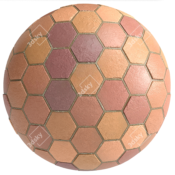 HexaColor10 - 5 Color Hexagon Tiles 3D model image 3