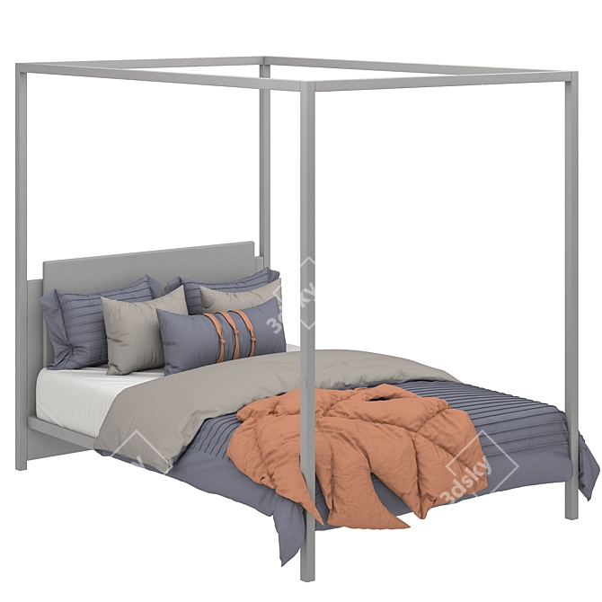 Elegant Canopy Bed 3D model image 1