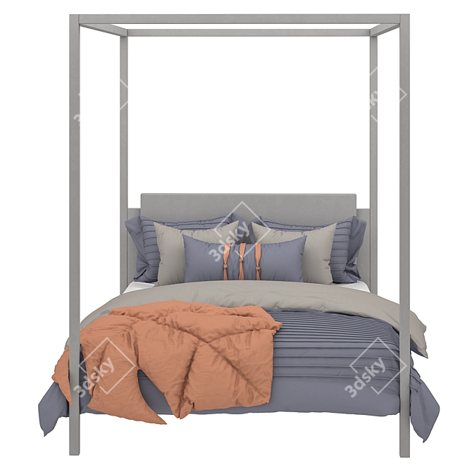 Elegant Canopy Bed 3D model image 2