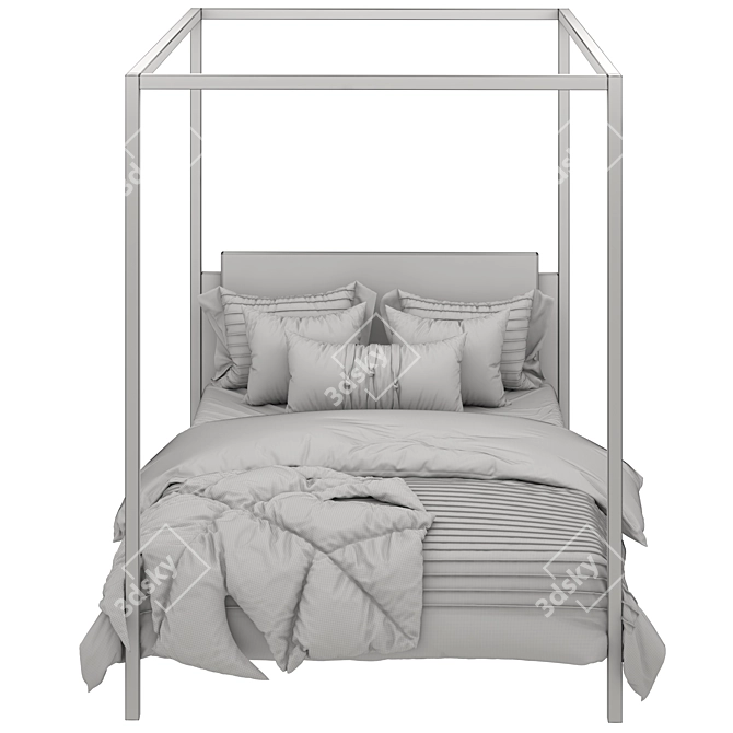 Elegant Canopy Bed 3D model image 9