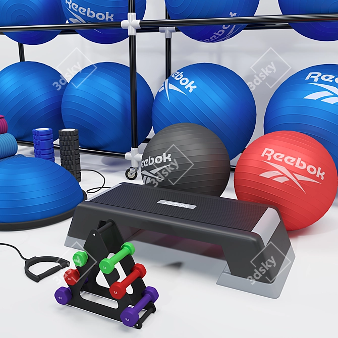 Ultimate Fitness Set: Weights, Balance Tools, and More 3D model image 5