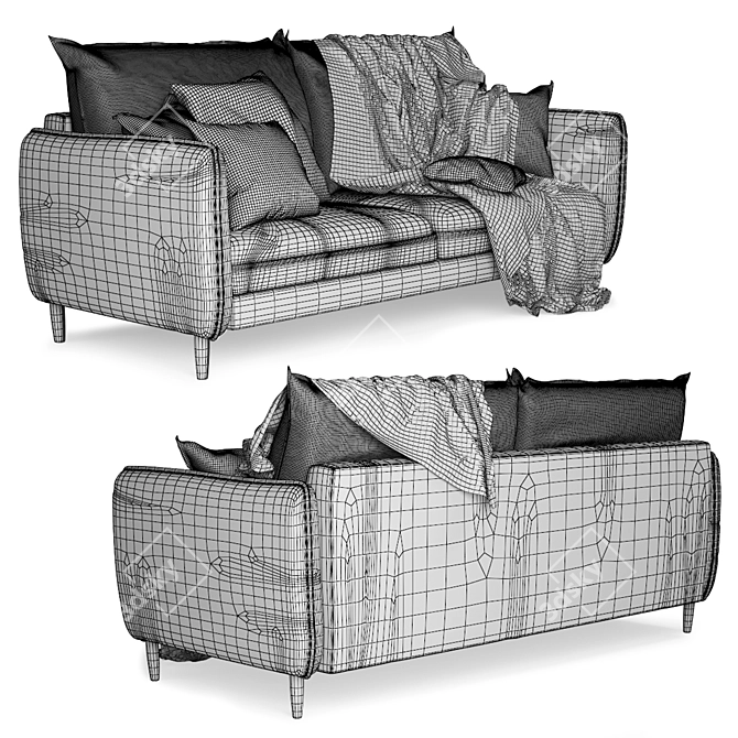 Luxury Maserati-Inspired Ford Sofa 3D model image 3