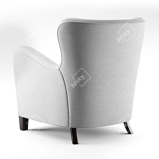 Flemming Lassen Armchair: Danish Calligraphic Design 3D model image 2