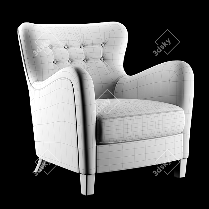 Flemming Lassen Armchair: Danish Calligraphic Design 3D model image 3