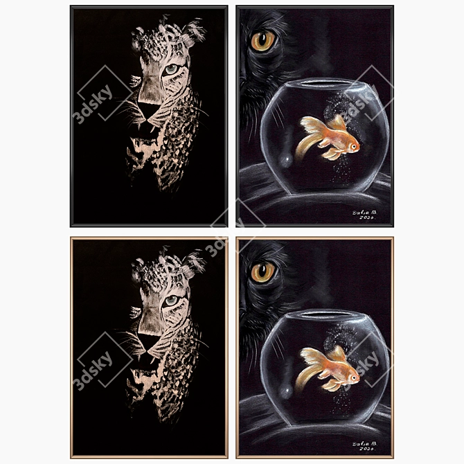 Multi-frame Wall Art Set 3D model image 2