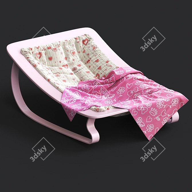 Levo Beech Baby Rocker: Stylish and Comfortable 3D model image 1