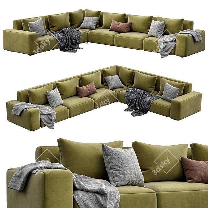 Dienne Cross: Modern Sofa with Versatile Design 3D model image 1