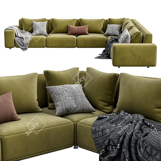 Dienne Cross: Modern Sofa with Versatile Design 3D model image 2