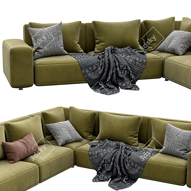 Dienne Cross: Modern Sofa with Versatile Design 3D model image 4