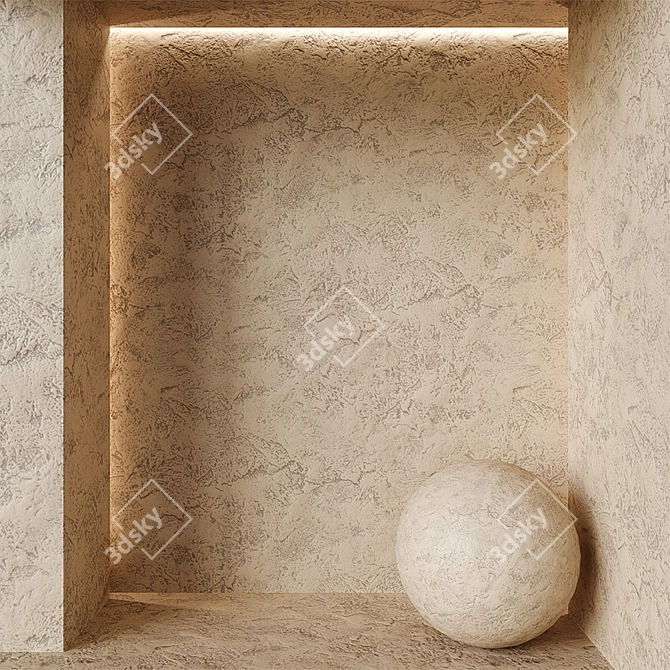 Seamless Decorative Plaster Texture 3D model image 1