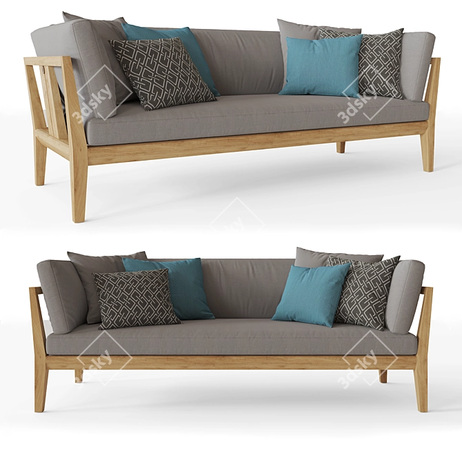 Roda TEKA 002: Stylish Teka Sofa 3D model image 1