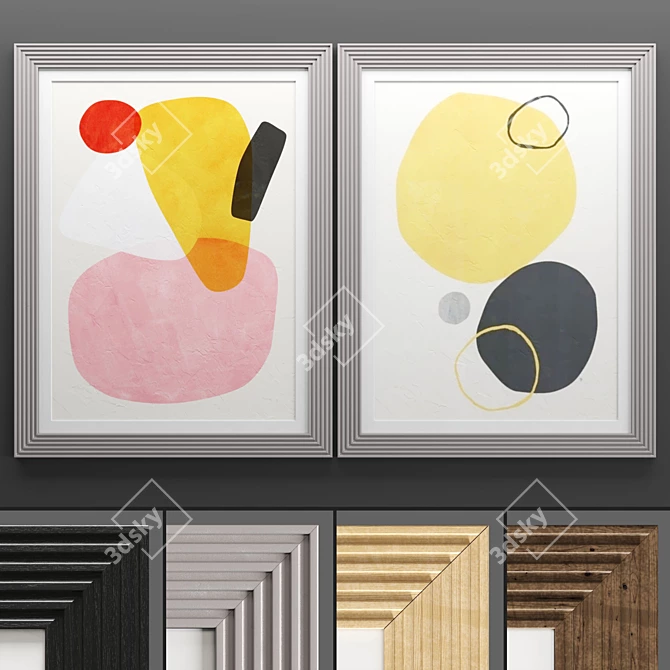 Elegant Art Frames: Set of 2 3D model image 1