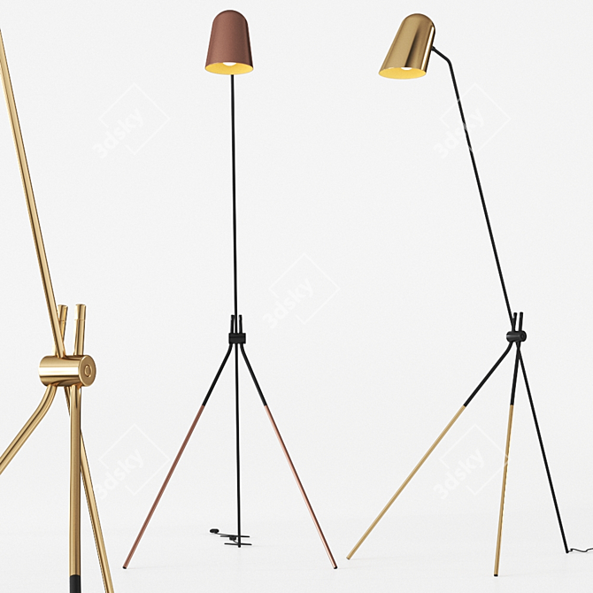 Lambert et Fils Cliff: Sleek Canadian Floor Lamp 3D model image 2