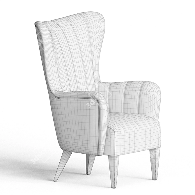 Duke Lounge Armchair: Velvet Elegance 3D model image 6