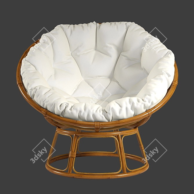 Comfy Solana Papasan Chair 3D model image 2