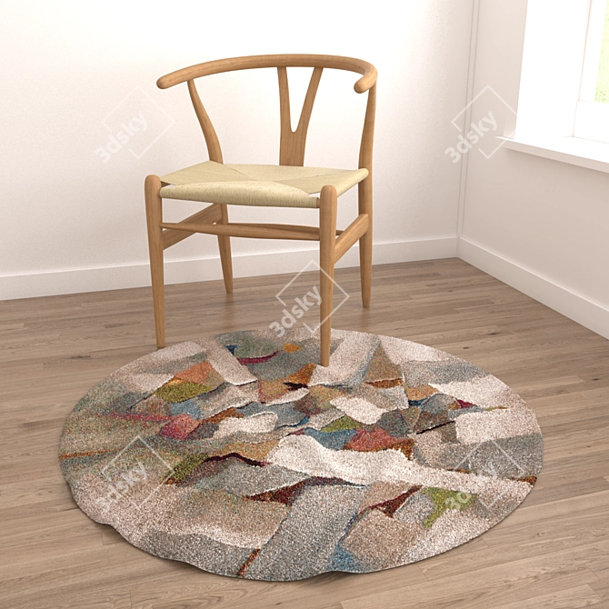 Versatile Round Carpets Set 3D model image 4