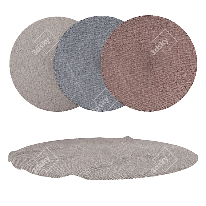 Round Carpets Set 261: Versatile Rug Collection with Multiple Rendering Options 3D model image 1