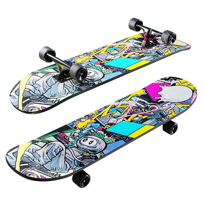 Graphic Skateboard: 3D Models & Wall Decor 3D model image 2