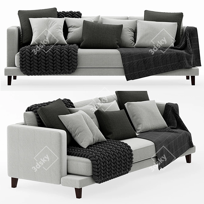 Delavega Sofa A33: Stylish and Versatile Furniture 3D model image 2