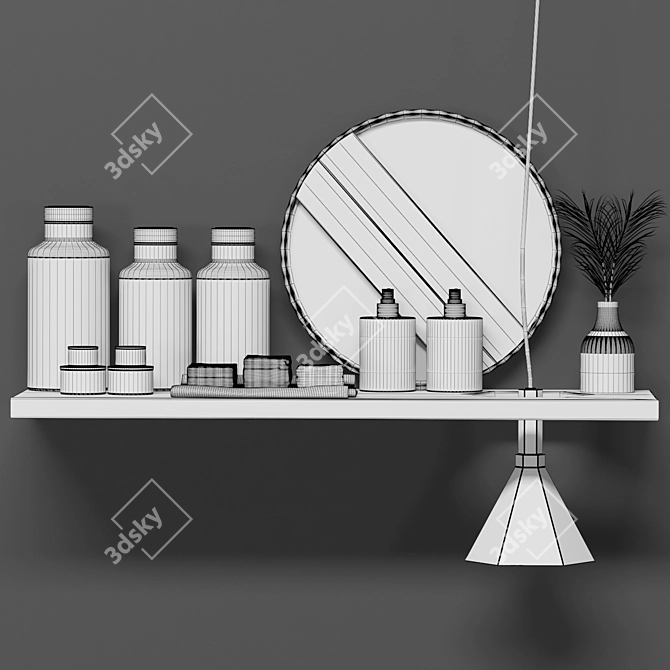 Luxury Bathroom Decor Set 3D model image 5