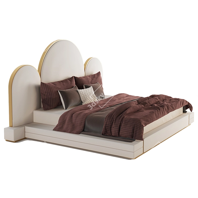 Crescent Arch Bed: Master Bedroom Elegance 3D model image 3
