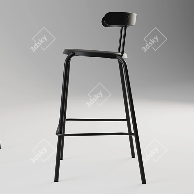 Ergonomic YNGVAR Bar Stool 3D model image 2