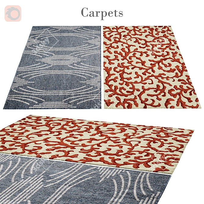 Vintage Floral Rug 131 3D model image 1