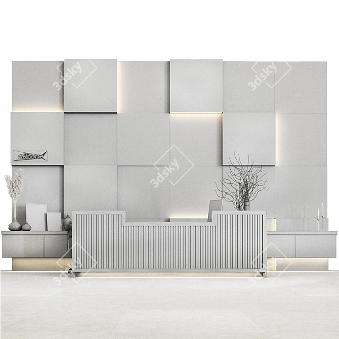 Modern Reception Desk 2015 3D model image 4