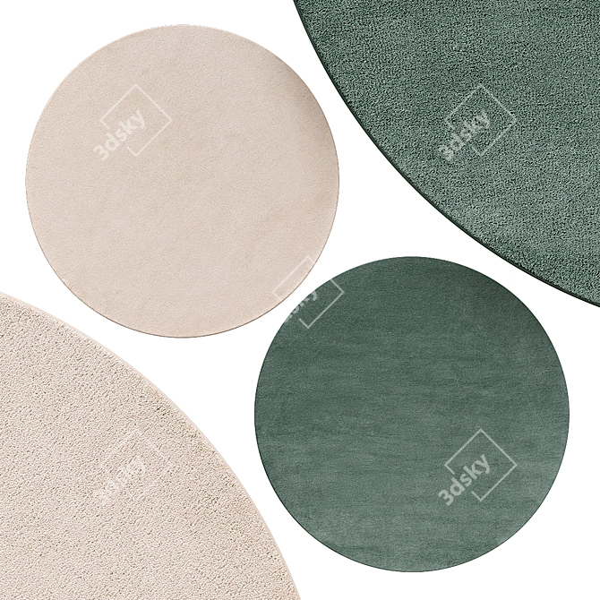 Elegant Circle Rugs 3D model image 1