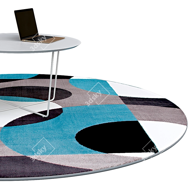 Elegant Circle Rugs 3D model image 2