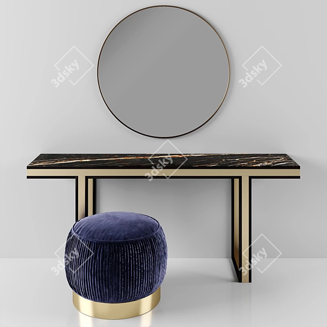 Luxury Marble Console Table 3D model image 1