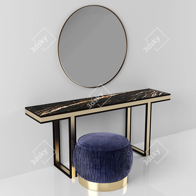 Luxury Marble Console Table 3D model image 2