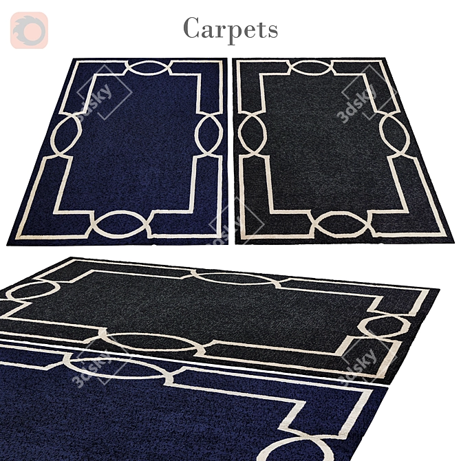 Colorful Floral Rug: 3,888 Polygons & 4,004 Vets 3D model image 1