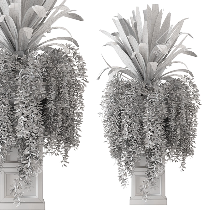 Rusty Black Concrete Indoor Plants 3D model image 5