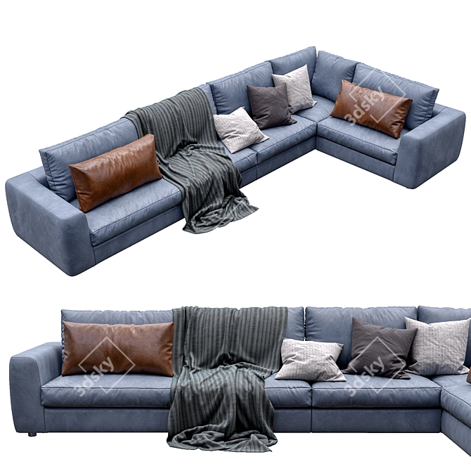 Alameda9 8 Leather Sofa 3D model image 3