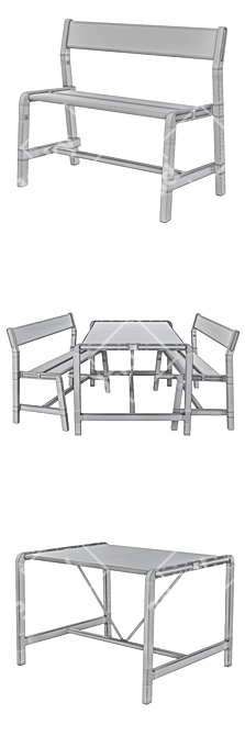 Ypperlig Kids Bench & Table Set 3D model image 4