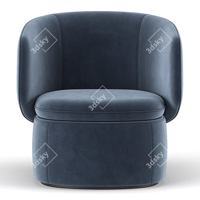 Elegant Crescent Swivel Chair 3D model image 3