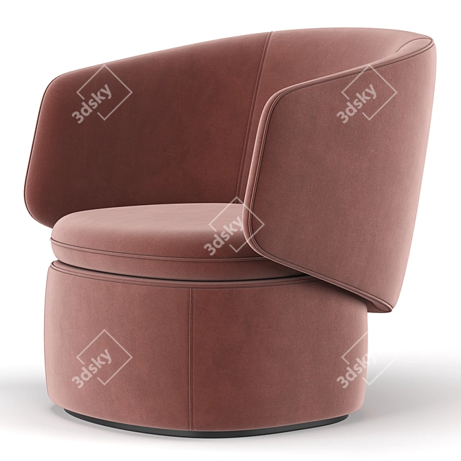 Elegant Crescent Swivel Chair 3D model image 4