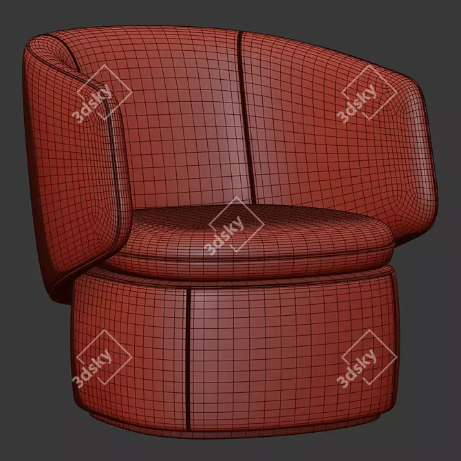 Elegant Crescent Swivel Chair 3D model image 5