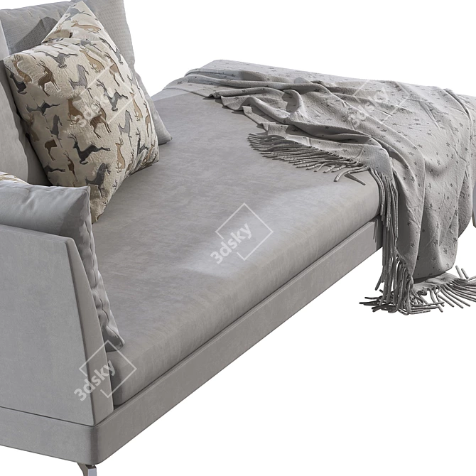 Feel Good Ten: Stylish Fabric Day Bed 3D model image 4