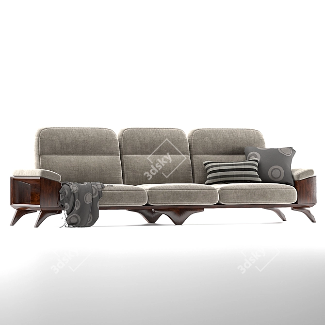 3Dmax Mid Century Sofa - Corona & Vray Render Model 3D model image 1