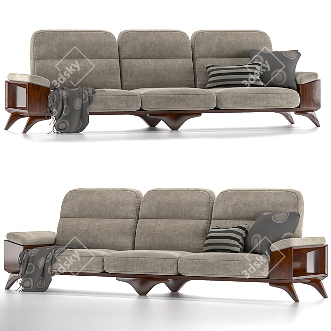 3Dmax Mid Century Sofa - Corona & Vray Render Model 3D model image 4