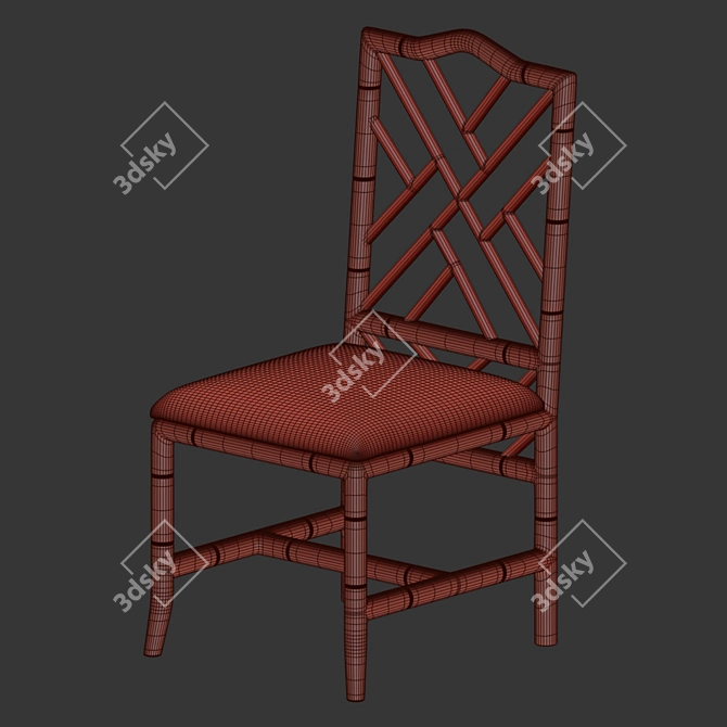 Eco-Friendly Bamboo Chair 3D model image 3