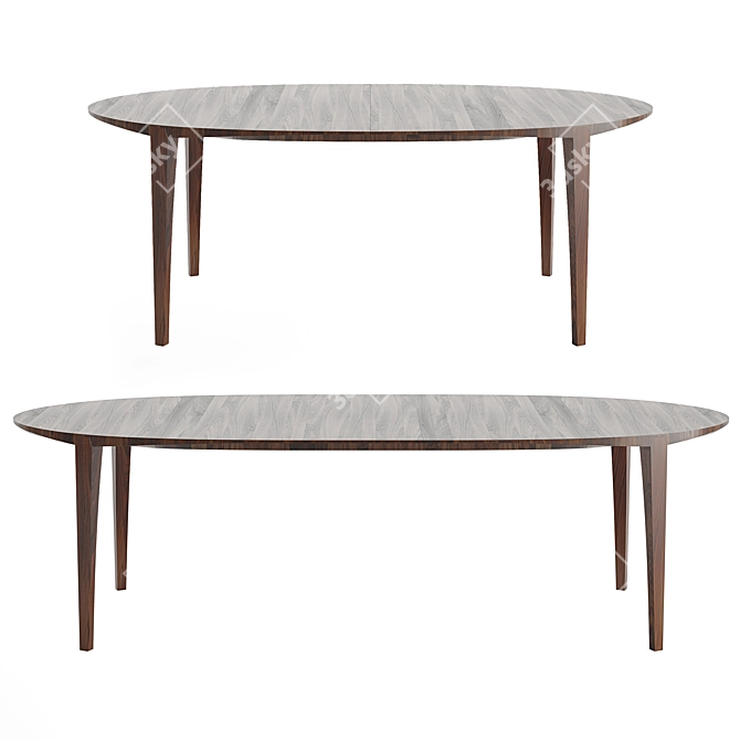 Elegant Johansen Oval Table 3D model image 3