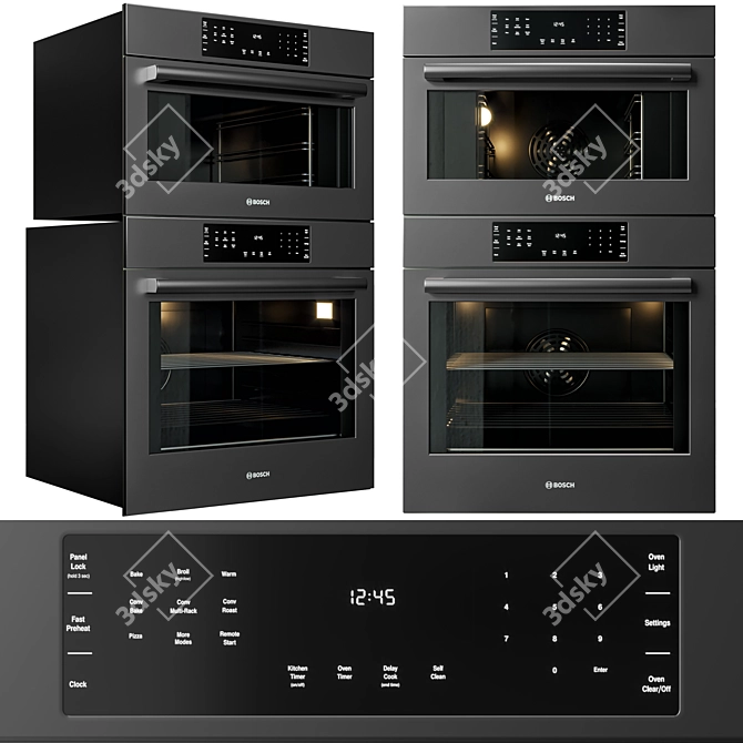 Bosch Kitchen Master Collection: Double Oven & Coffeemaker 3D model image 3