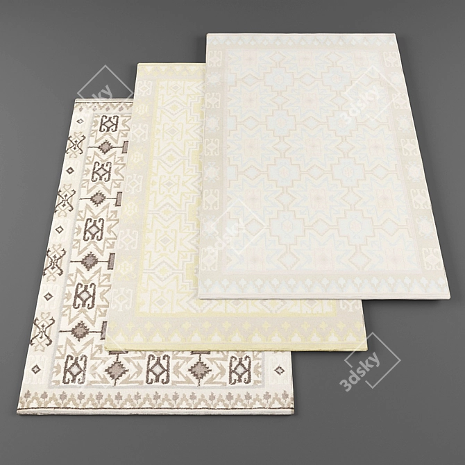 Modern High-Res Carpets (4-Pack) 3D model image 1