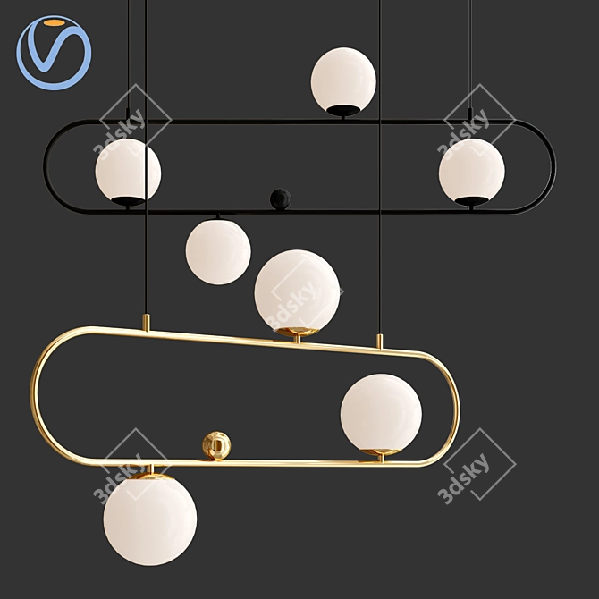 Modern Hoop Pendant Light by Lampatron 3D model image 1