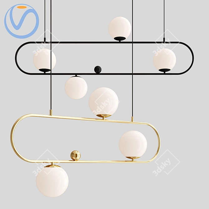 Modern Hoop Pendant Light by Lampatron 3D model image 6