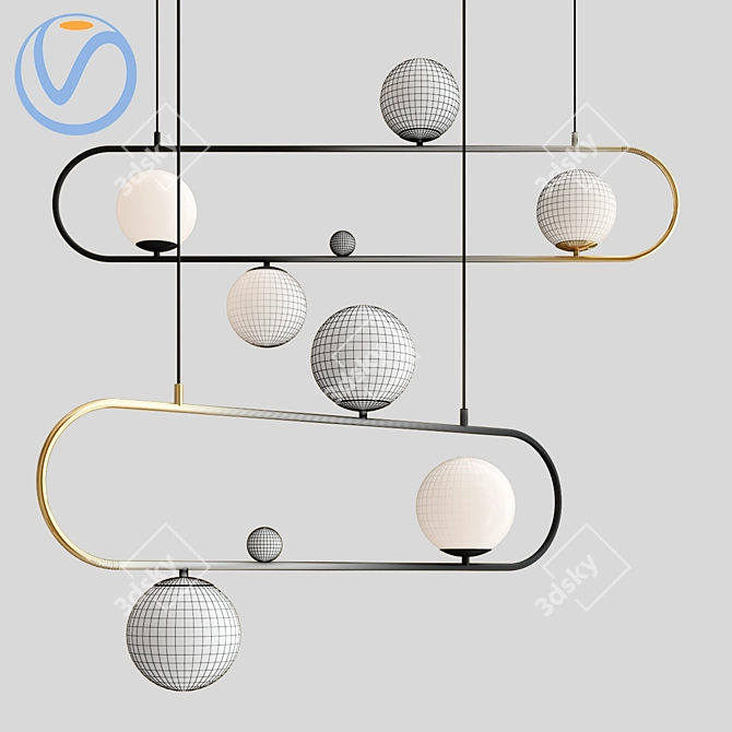 Modern Hoop Pendant Light by Lampatron 3D model image 8